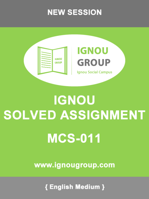MCS-011 Solved Assignment For jan-2019