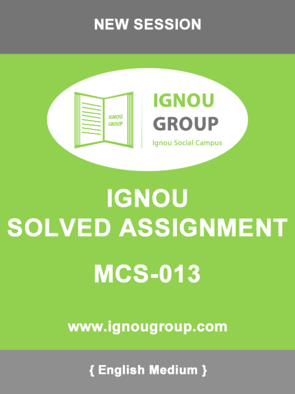 MCS013 Solved Question Paper Dec 2012