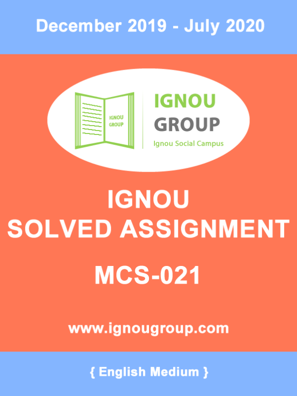 MCS-021 Solved Assignment For December 2019 - July 2020